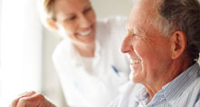 Elderly man smiling